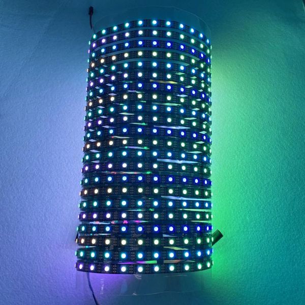 

addressable rgb full color flexible led pixel panel light;dc5v input;black pcb;non-waterproof;60leds/m modules