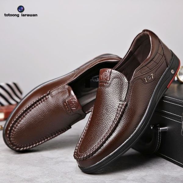 

men's leather shoes loafers elegant business father's gift 11, Black