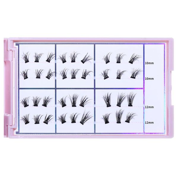 

curl mixed 10mm 12mm cluster lashes diy eyelashes volume natural fluffy kit self application glue bonded band eye makeup tools false