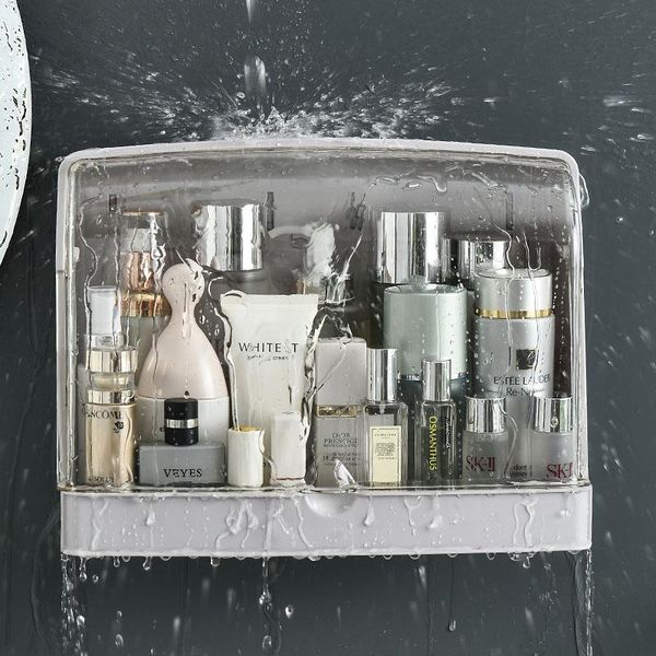 

storage boxes & bins wall mounted cosmetic box transparent makeup organizer bathroom rangement maquillage containers ef60cs