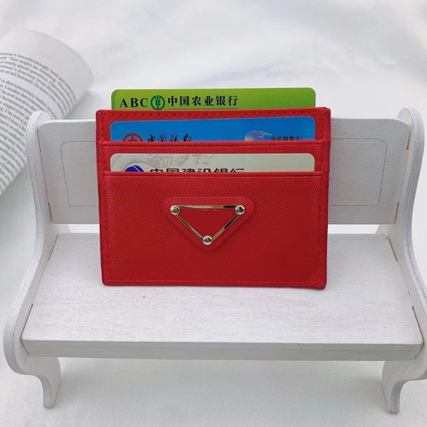 

2022fashion design triangle mark card holders credit wallet leather passport cover id business pocket men women purse case drivi, Brown;gray