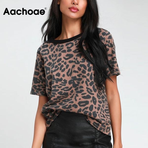 

summer women leopard t shirt o ne fashion female tshirt short sleeve loose home ladies tee mujer camisetas s-xl, Black;white