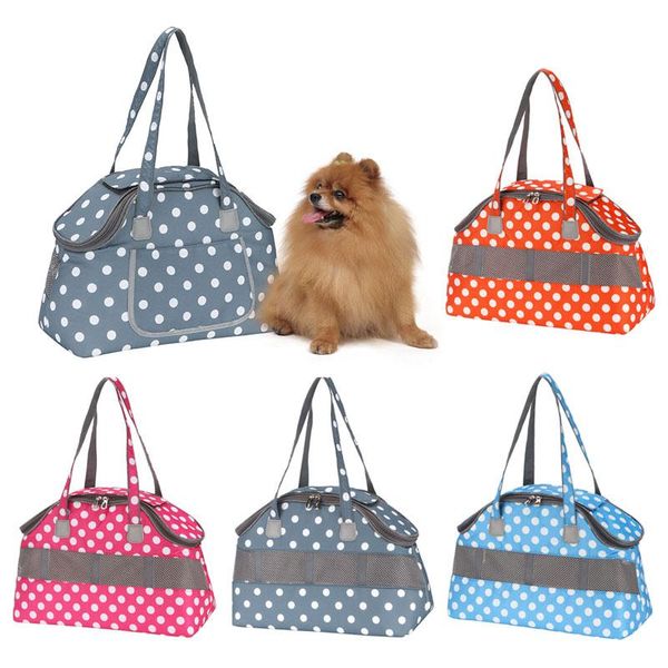

polk dot pet carriers for small dogs cats cozy soft cat carrier portable shoulder bags with reflective strip travel pets bag dog car seat co