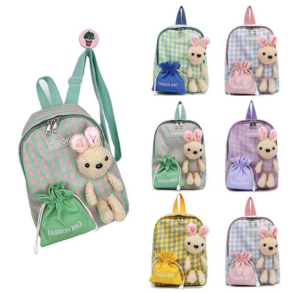 

school bags children's backpack cartoon kindergarten mini casual plaid boys and girls schoolbag backpacks for