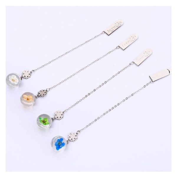 

bookmark creative flower bouquet crystal series metal pendant book holder message card gift stationery
