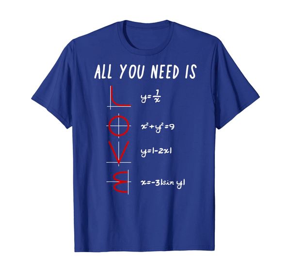 

all you need is love funny math t-shirt mathematics nerd tee, White;black