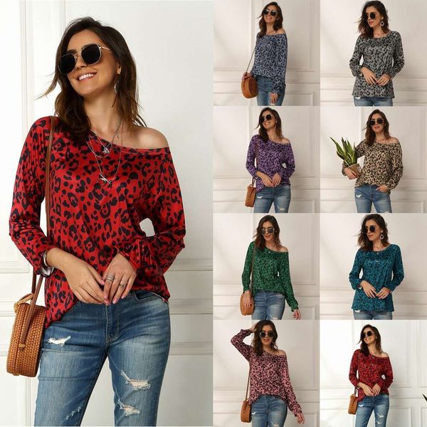 

women's t-shirt spring and autumn long sleeve printed off shoulder for women isir, White