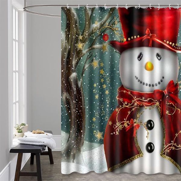 

shower curtains christmas theme curtain santa snowman home bathroom bathtub cartoon decoration waterproof polyester fabric