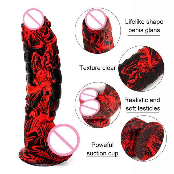 NXY DILDOS Quality Dinosaur Dinosaur Scale Pene con Aspirazione Femminile Adulto Sesso Giocattoli Sesso reale Enorme Strapon Strapon Big Dick Shop 1211