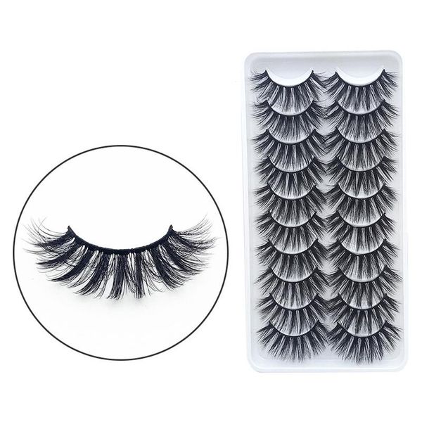 

false eyelashes 10 pairs multi layered fluffy volume lashes 3d effect reusable easy to apply soyw889