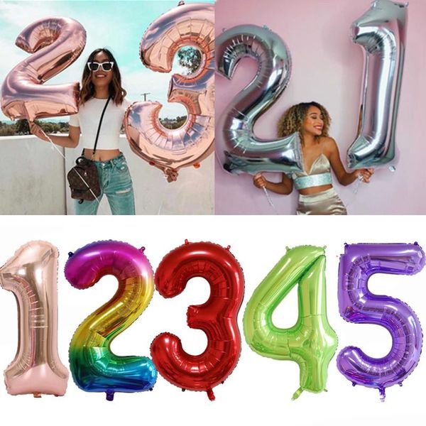 

party decoration 40inch many colors rose gold and silver pink blue large aluminum foil balloon birthday wedding celebration ball
