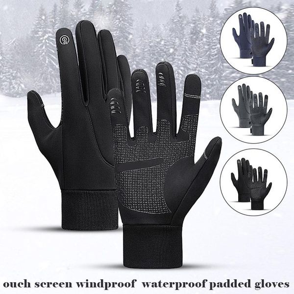 

wholesale winter gloves touchscreen windproof anti slip warm for cycling running hiking golfing fishing women, Black