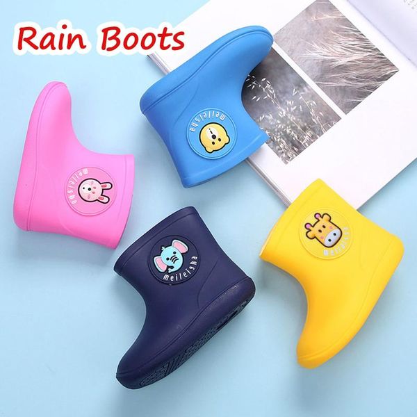 

first walkers cartoon cute animal children rain shoes for boys girls waterproof eva rubber non slip toddler kids boots drop 2108