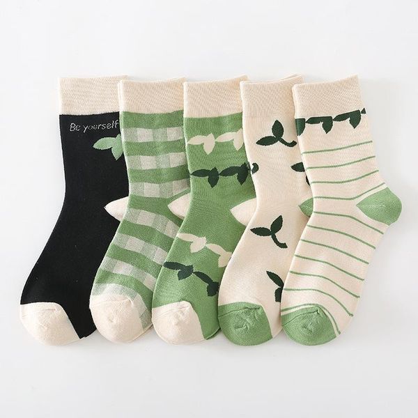 

men's socks 1 pair and women's socks, autumn winter tide, fresh, tube breathable cotton, Black