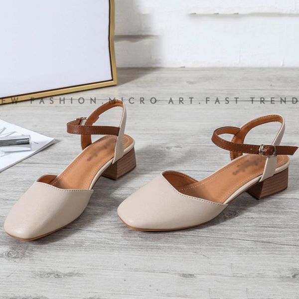 

sandals women's high-heeled shoes, low-heeled pumps sandals, slingback daily skirt plus size summer sweet, Black