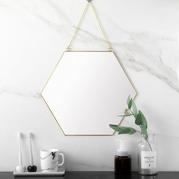 

nordic style geometric shape wall mirror bathroom vanity decoration hanging wf3071747 mirrors