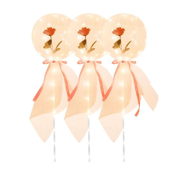 

rose bouquet luminous christmas decorate gift decoration party wedding led light balloon in valentine's gifts favor