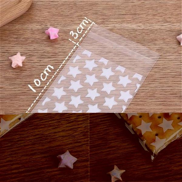 

100pcs /set golden 8*10 star cookie pack bag chocolate handmade soap friends class reunion snack candy gift wrap