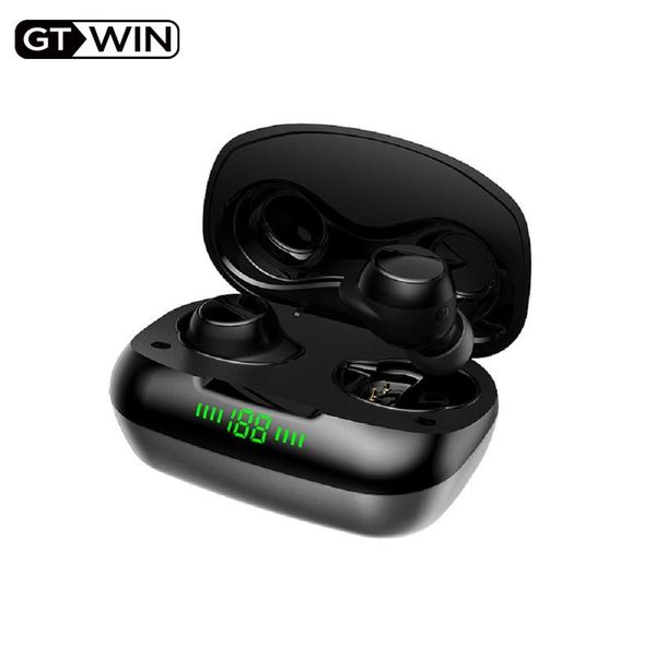 

cell phone earphones gtwin wireless earbuds 5.0 headphones ipx7 waterproof tws deep bass stereo noise cancelling headset in ear wi