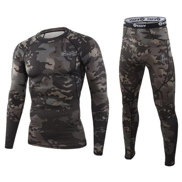 

racing pants spring and autumn outdoor sports cycling elastic camouflage warm underwear tactical function training men's suit, Black;blue