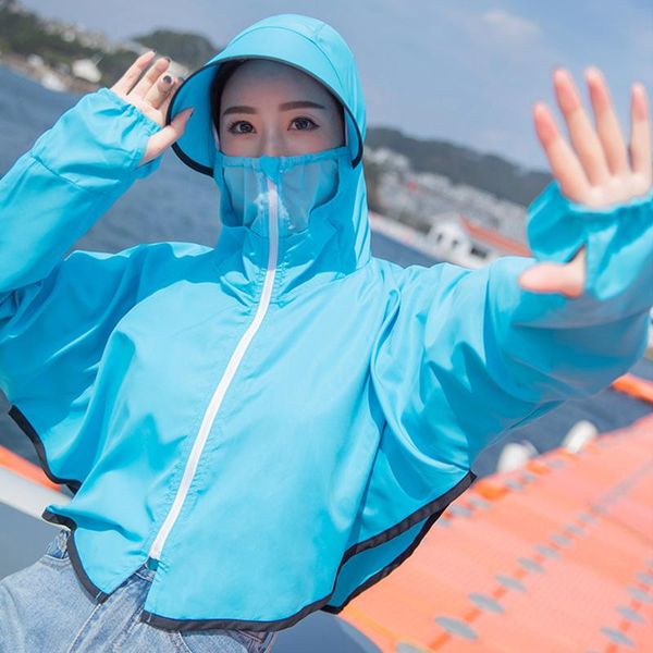 

women's jackets women uv protection clothing breathable zipper face protective for summer outdoor cycling tc21, Black;brown