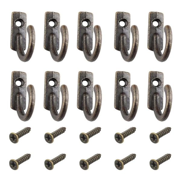 

hooks & rails 10pcs/set hook alloy wall-mounted hanging holder entryway storage metal hanger home mini vintage organizer