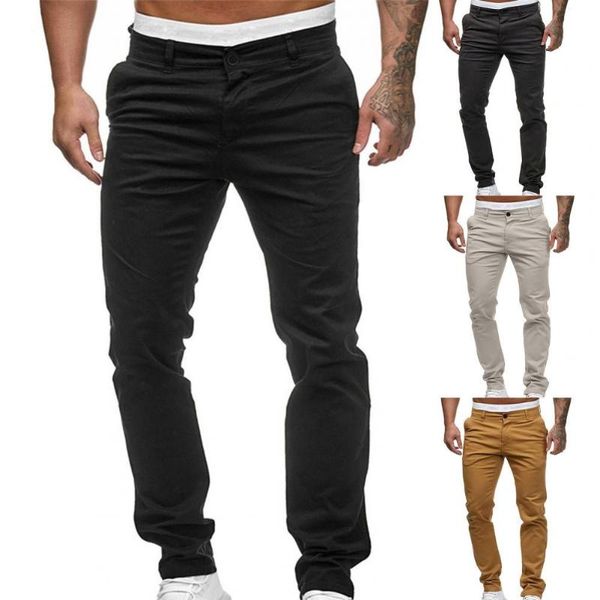 

men's pants men 5 colors male trousers soft young simple zipper slim pleated, Black