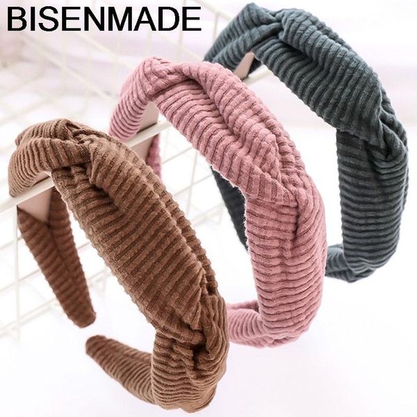 

hair accessories bisenmade autumn winter hairband women striped corduroy headband ethnic wide 4cross girl headwear headdress