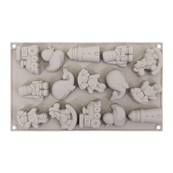 

cake tools 15 cavity toy shape silicone mold for mousse chocolate fondant baking moulds cakes decorating bakeware pan
