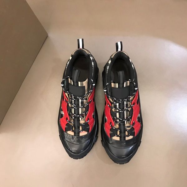 

2021 fd slippers shoes comfortable and antiskid sneaker genuine leather gift mens racer sports casual sneakers q5, Red;white