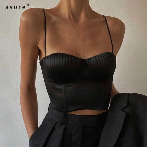 

traf breast chest binder bra crop cami women y2k tanks camis basic summer gothic clothes for girls 27515p 210712, White