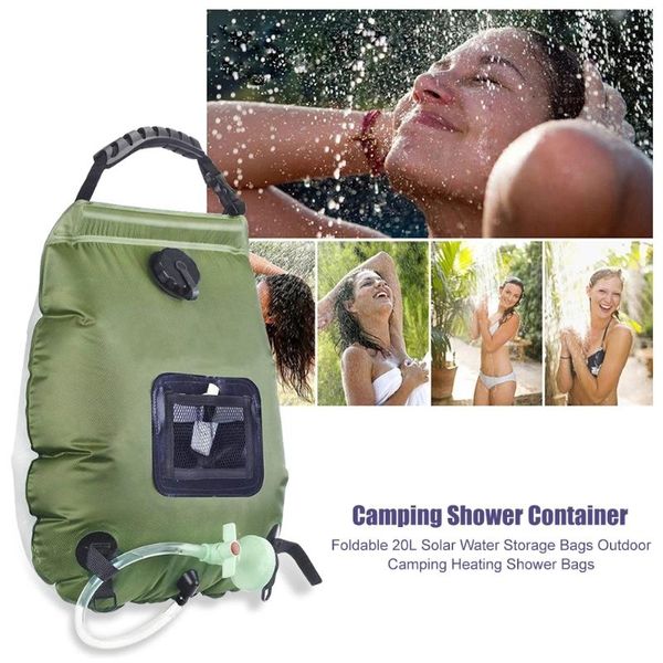 

hydration packs water bags 20l outdoor camping hiking solar shower bag heating climbing hose foldable bathing