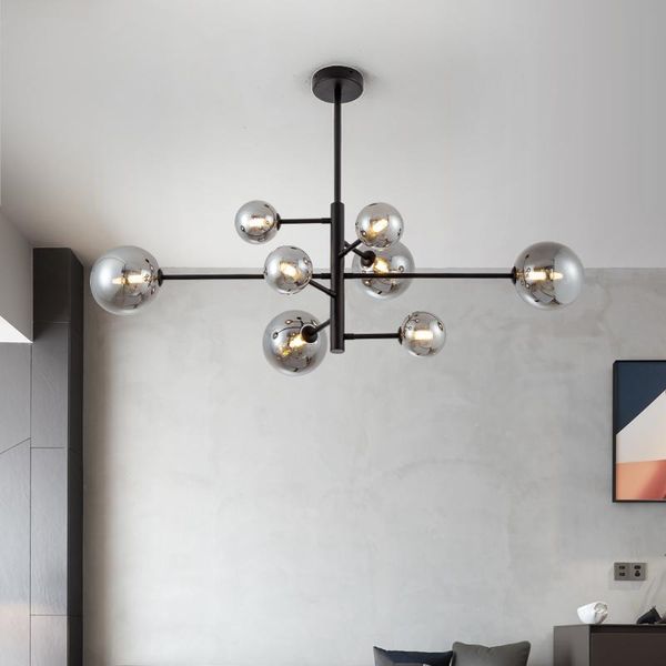 

nordic bean copper chandelier lighting modern glass ball lamp for living room/bedroom decor light fixture pendant lamps