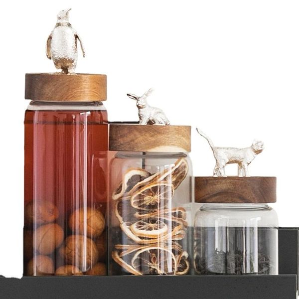 

storage bottles & jars bottle glass sealed jar tank with lid household
