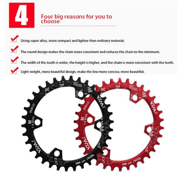 

bike heels & chainwheels vxm 96bcd 30-38t narrow wide mtb road chainwheel durable aluminum alloy 96mm bcd chainset chainring accessorie