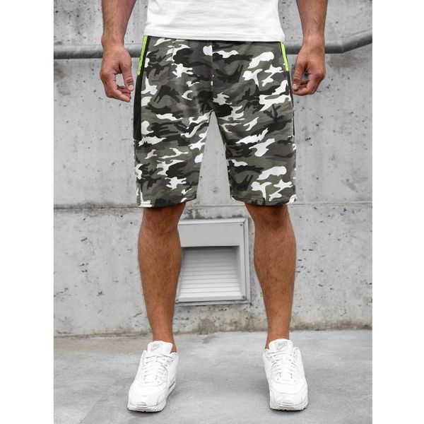 

men's shorts spring and summer 2021 camouflage five-point pants loose casual beach mens, White;black