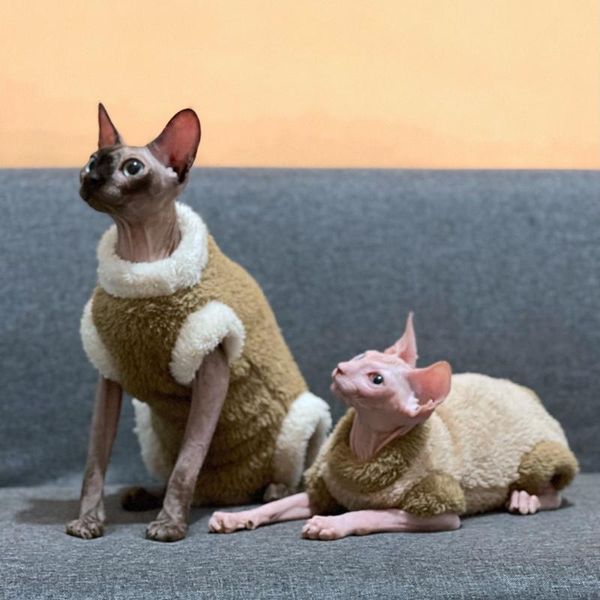 

cat costumes winter warm fleece hairless clothes sphinx turtleneck bodysuit for pet drop supplier