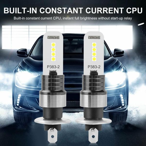 

car headlights fog driving light high power kit led chip waterproof 100w 2x 6000k