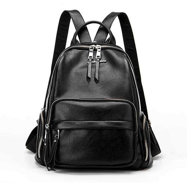 Vintage Mädchen Leder Schultasche Satchel Neue Rucksack Frauen Weibliche Frauen Reisen Umhängetaschen Q0528