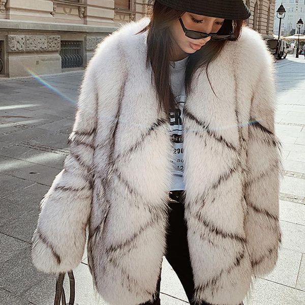 

women's fur & faux natural coat ladies real full pelt jacket, Black
