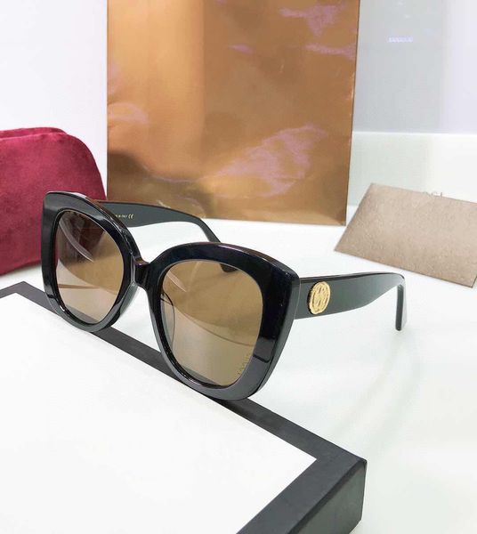 

0327 original designer sunglasses for mens famous fashionable classic retro luxury brand eyeglass fashion design women cat eye frame uv400 g, White;black