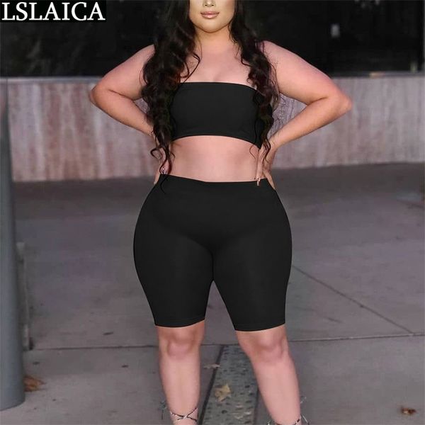 

women's summer suits strapless &short pants solid color knitwear tracksuit for women fitness casual shorts sets female 210515, White