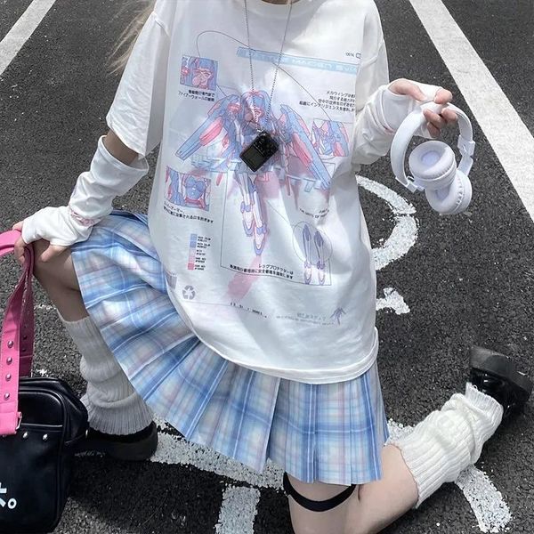 

girl anime tshirt clothes fashion graphic sailor moon harajuku kawaii summer for women 2021 cartoon women's t-shirt, White