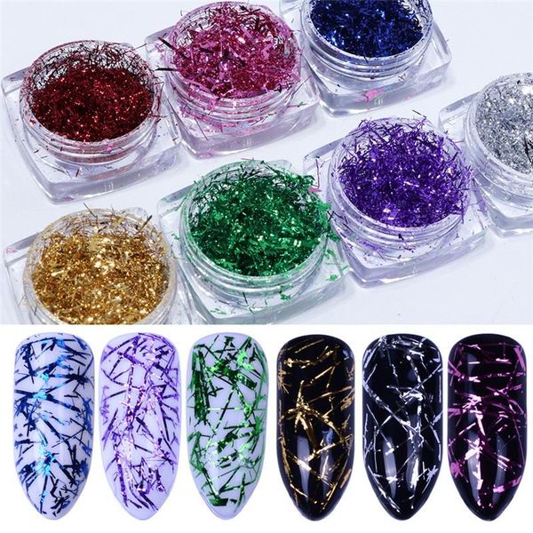 

nail glitter blue siliver colorful glitters set holographics powder flake art sequins diy decoration, Silver;gold