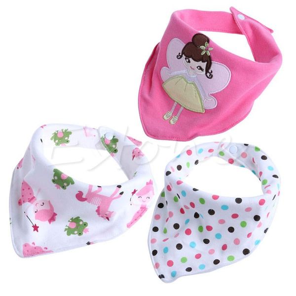 

bibs & burp cloths 45bf 3pcs baby girls boys kids triangle head scarf bandana saliva towel dribble