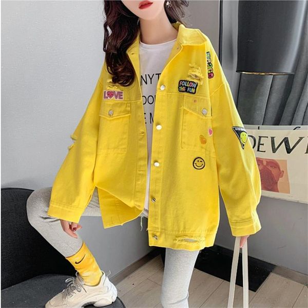 

women's jackets 2021 spring fashion korean style loose denim street fried lazy lapel long sleeve women coat jacket trendy h362, Black;brown