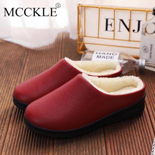 

women pu leather winter slippers ladies warm plush cottom women's indoor home house female shoes platform 2021 high quality, Black