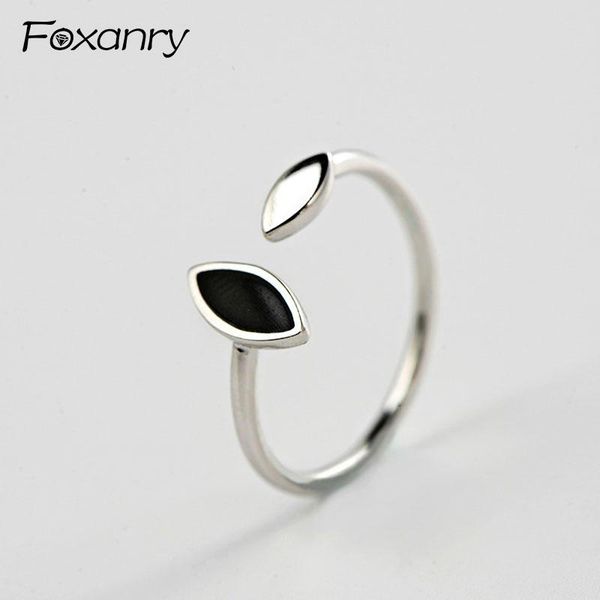 

cluster rings foxanry irregular opening 925 sterling silver creative simple geometric handmade party jewelry gifts for women couples, Golden;silver