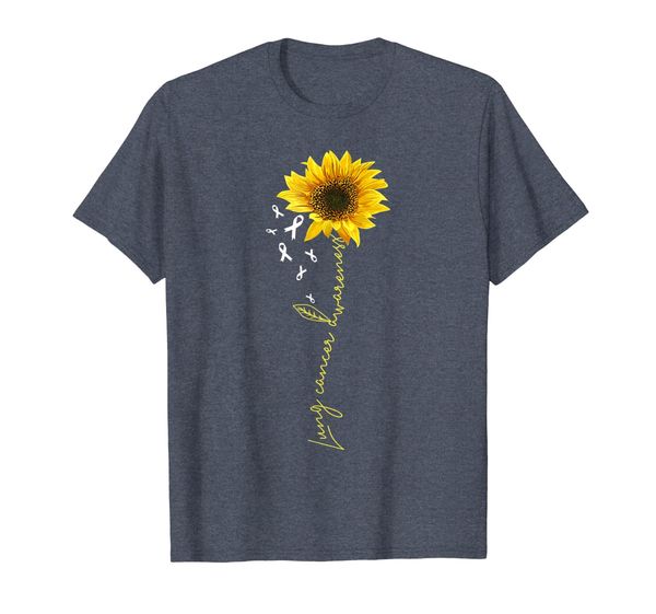 

lung cancer sunflower shirt, White;black