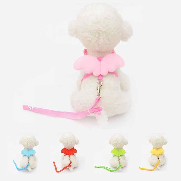 

dog collars & leashes cute angel pet leads and set puppy for small designer wing adjustable harness